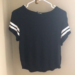 Divided Black Jersey-Style Crop Top